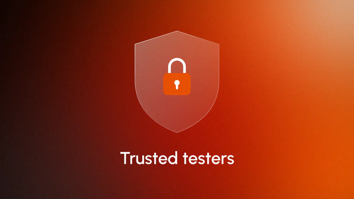 A glass shield with a lock on orange: Google DeepMind's Genie 4 world model is open only to trusted testers for now, titled Trusted testers